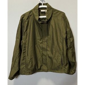 Logo By Lori Goldstein Size Large Anorak Jacket Olive Green